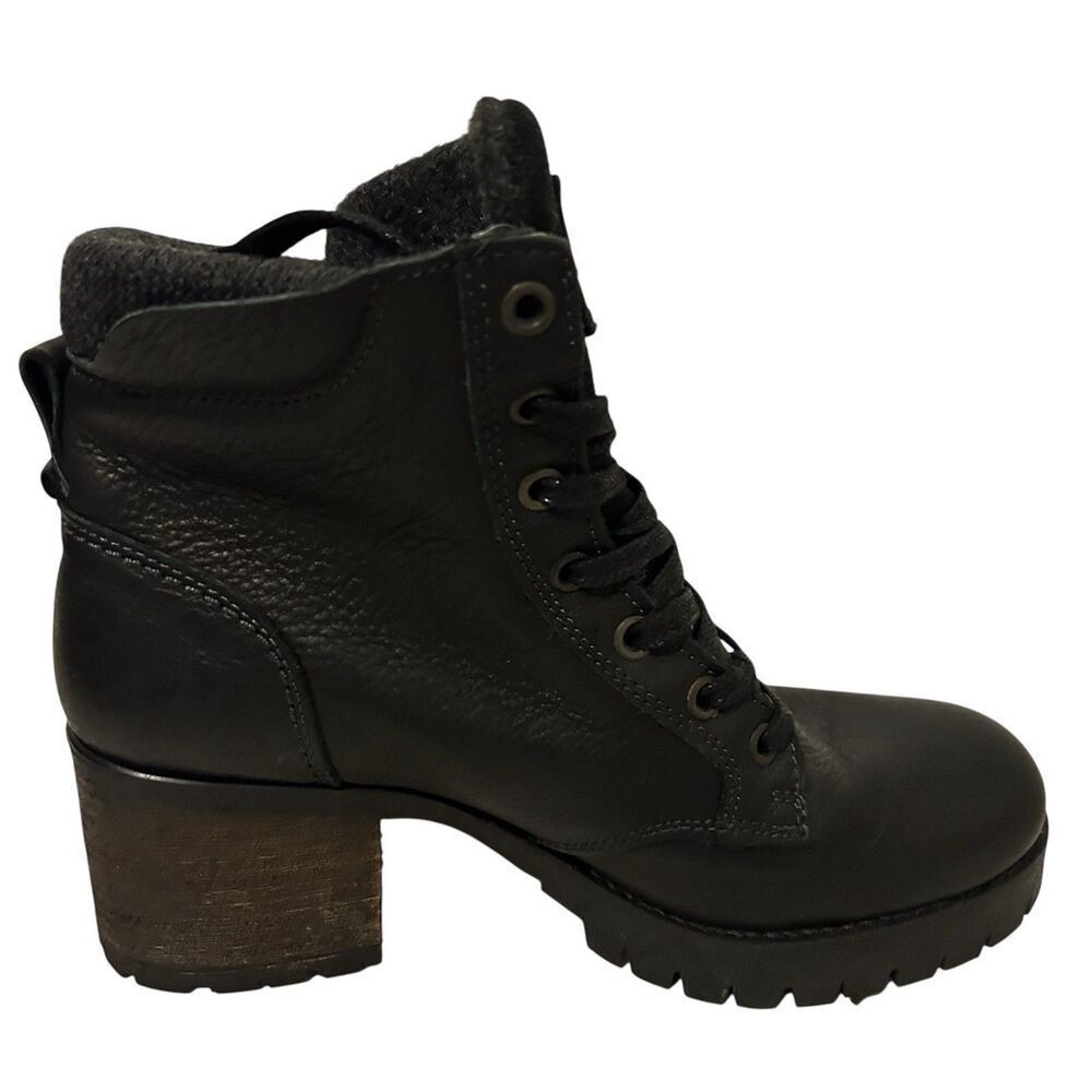 Bullboxer Boots Womens 7.5 M 38 Cassie Ankle Bootie Black Leather Goth Grunge
